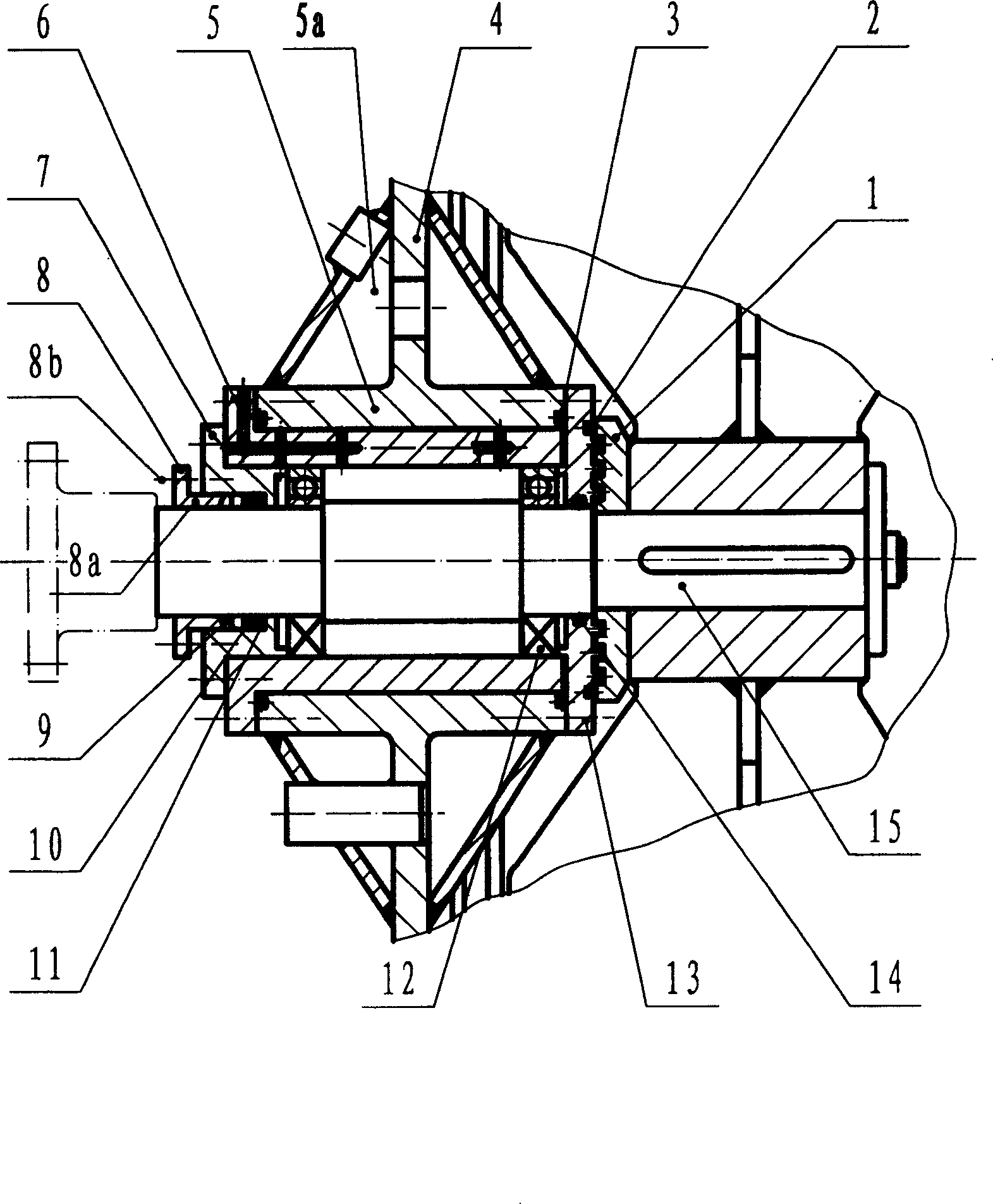 Blast furnace compaction type vertical stock rod drum shaft composite sealing device