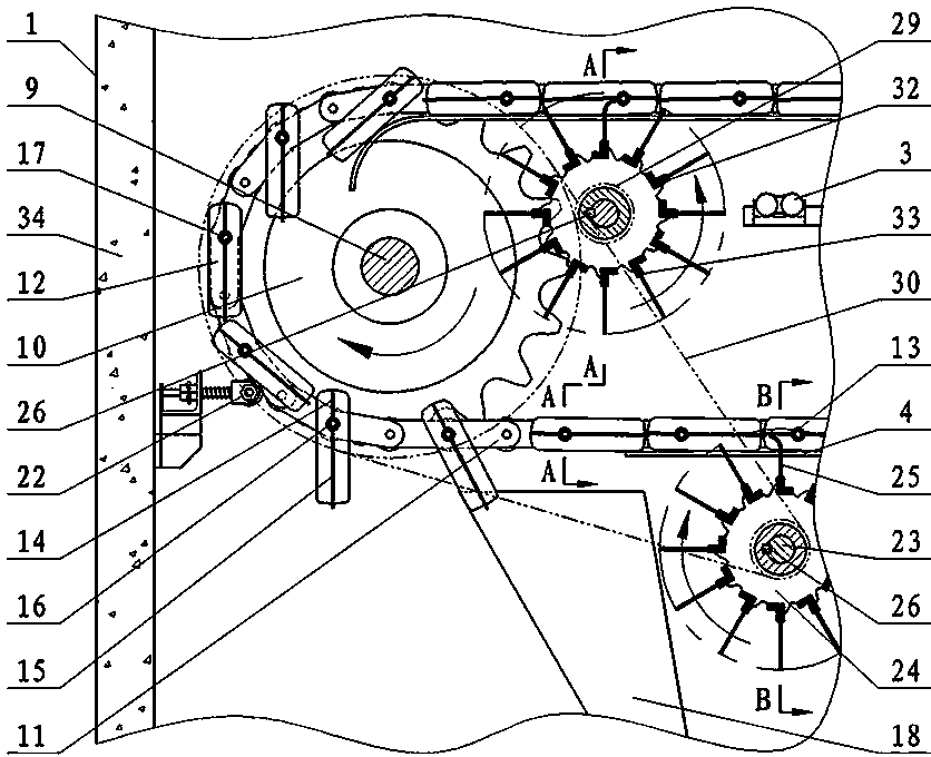 Vegetable dehydrator with material clearing devices on lower portion