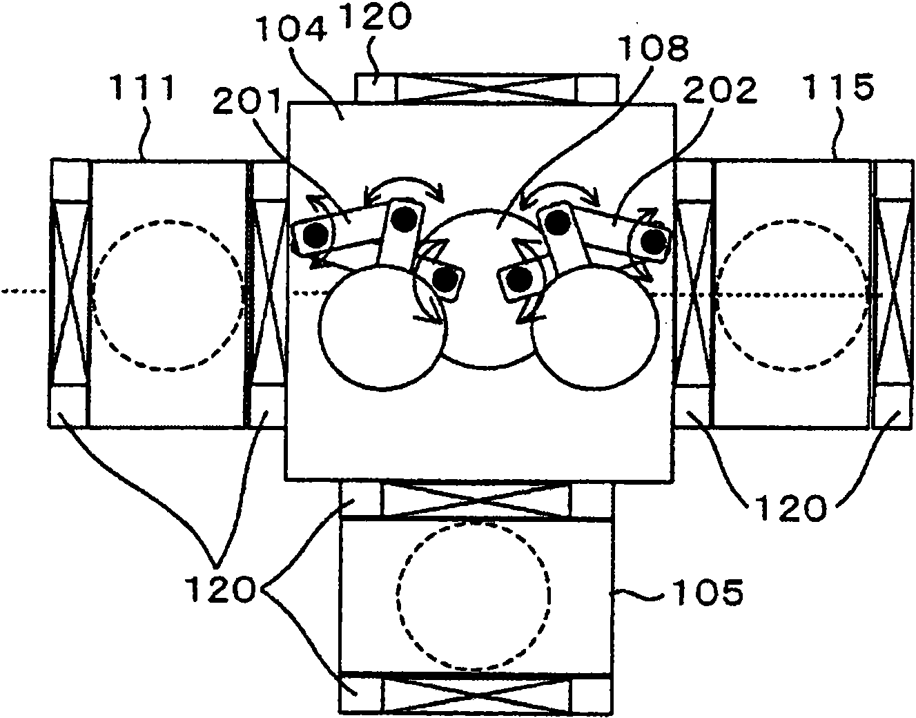 Vacuum processing system and vacuum processing method of semiconductor processing substrate