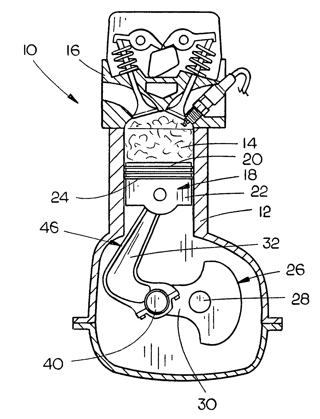 Connecting rod and crankshaft assembly for an engine