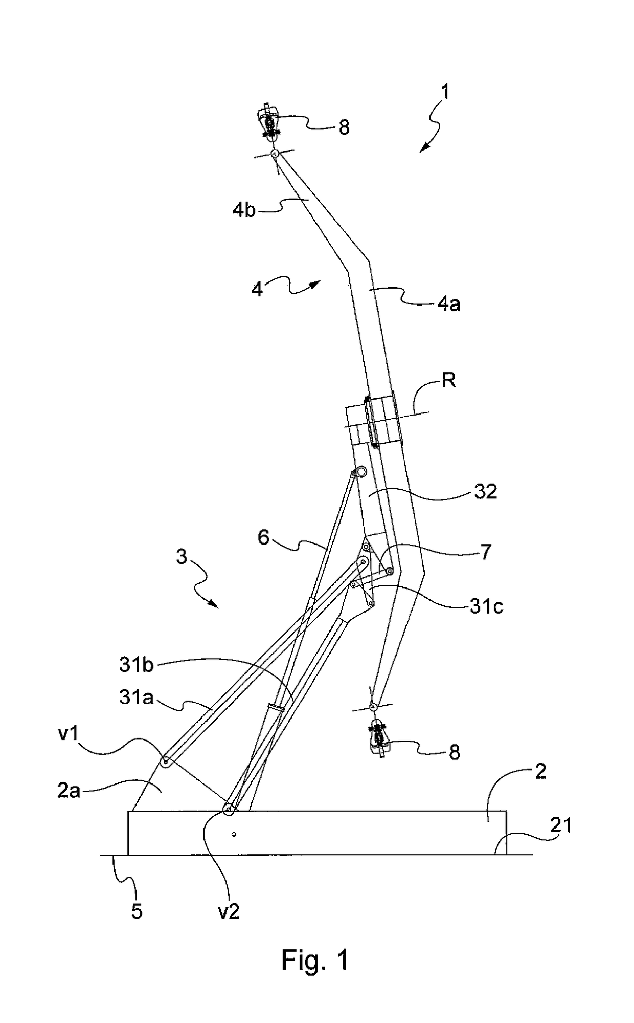 Amusement device with tilting rotatable structure