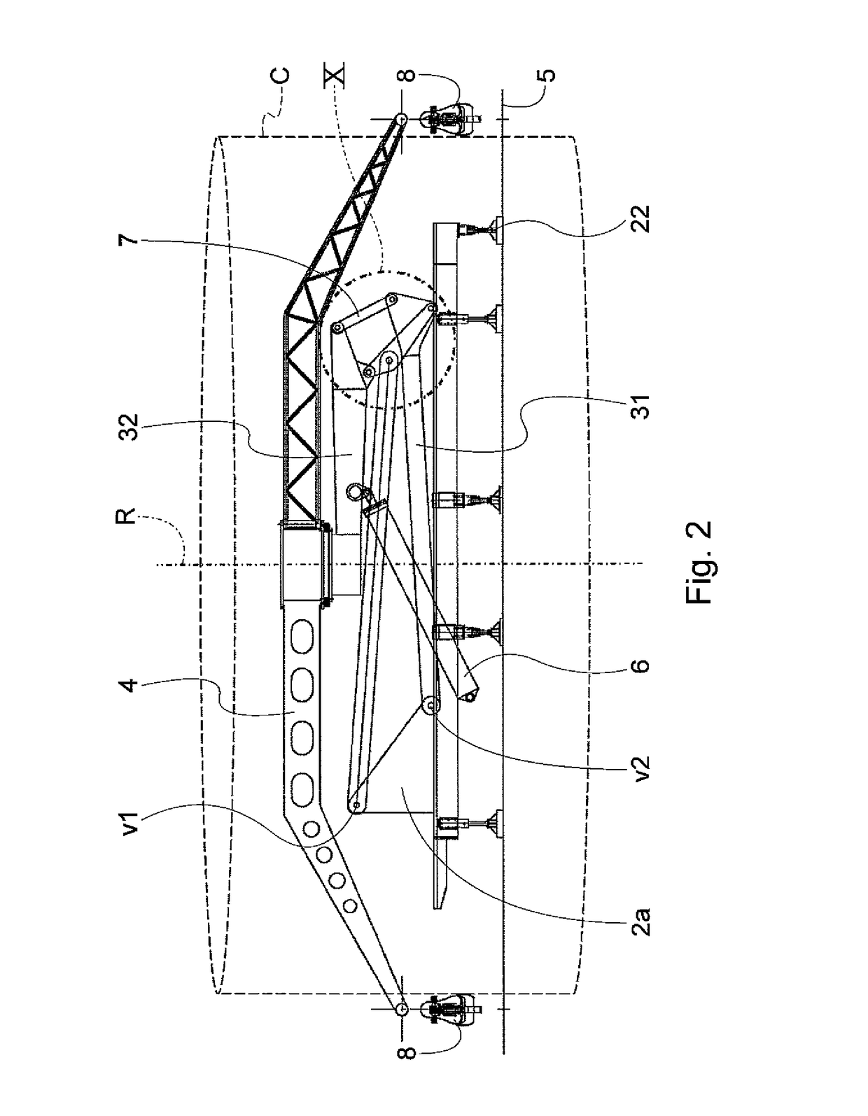 Amusement device with tilting rotatable structure