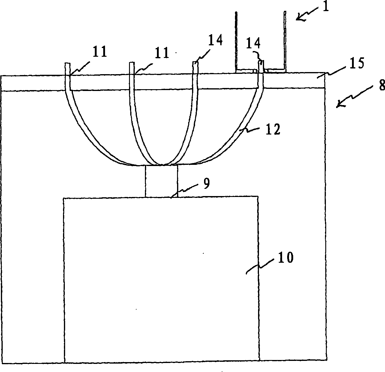 Drinking vessel fillable from the bottom and apparatus for dispensing a beverage therein