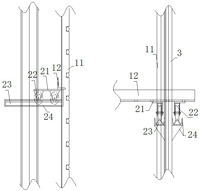 Reinforcing steel bar positioning device and platform integrated structure capable of being quickly assembled and disassembled