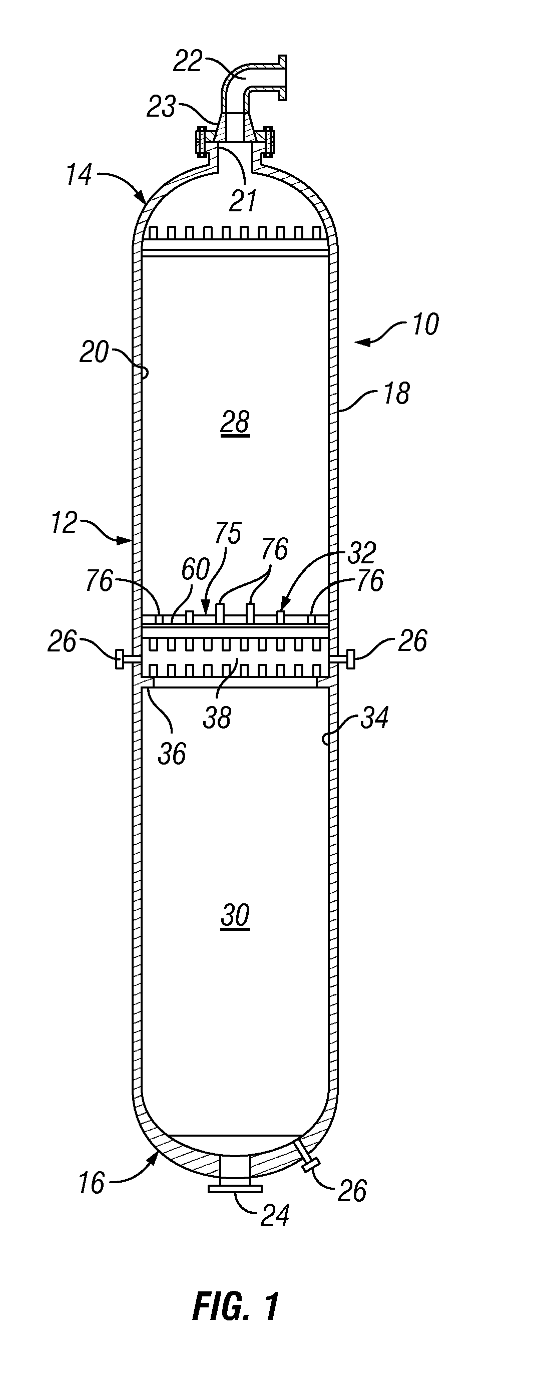 Tray support inserts for chemical reactor vessels and methods of use