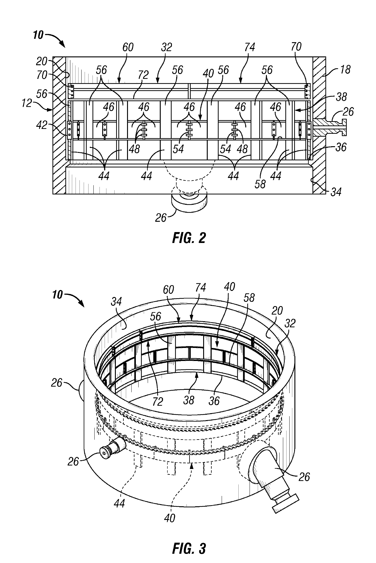 Tray support inserts for chemical reactor vessels and methods of use