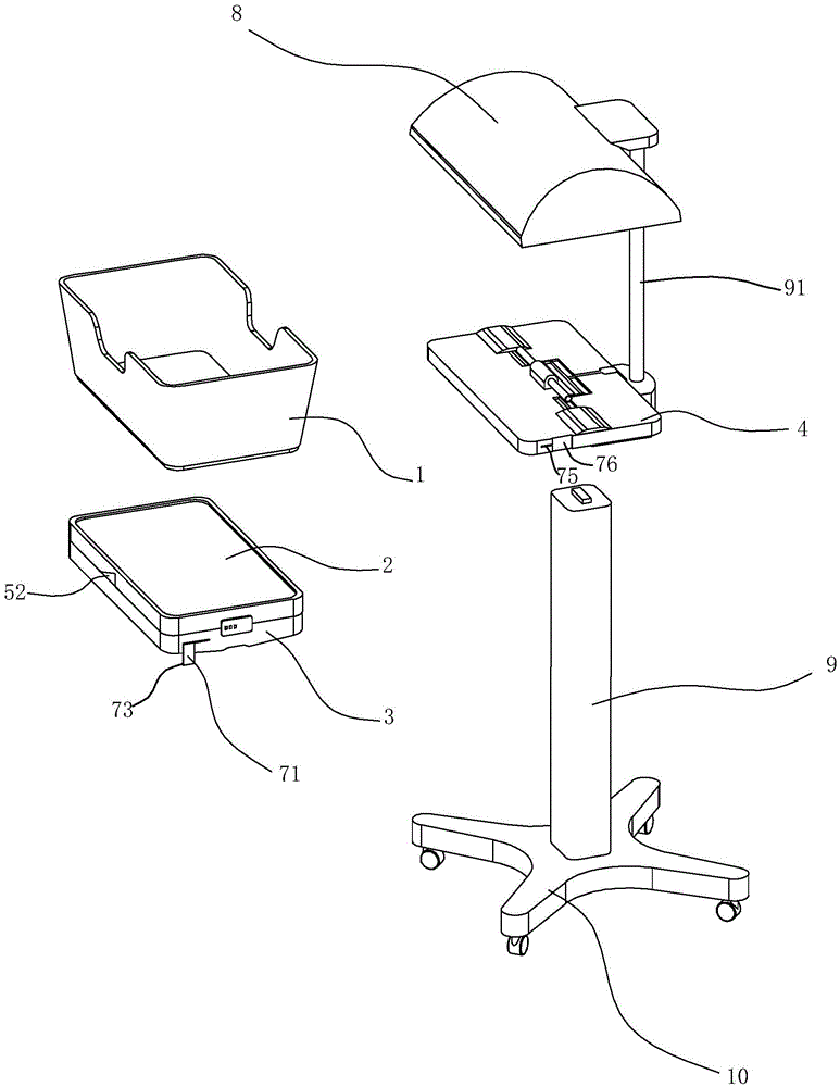 Adjustable inclination-angle-type blue light irradiation instrument