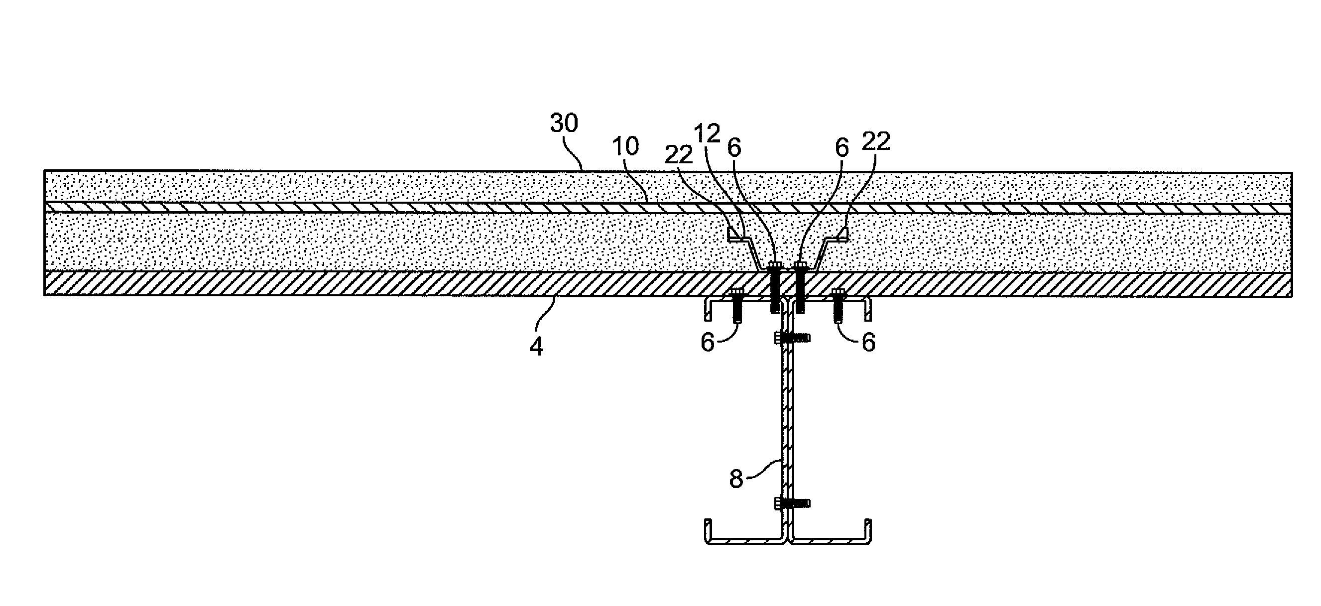 Composite floor system having shear force transfer member