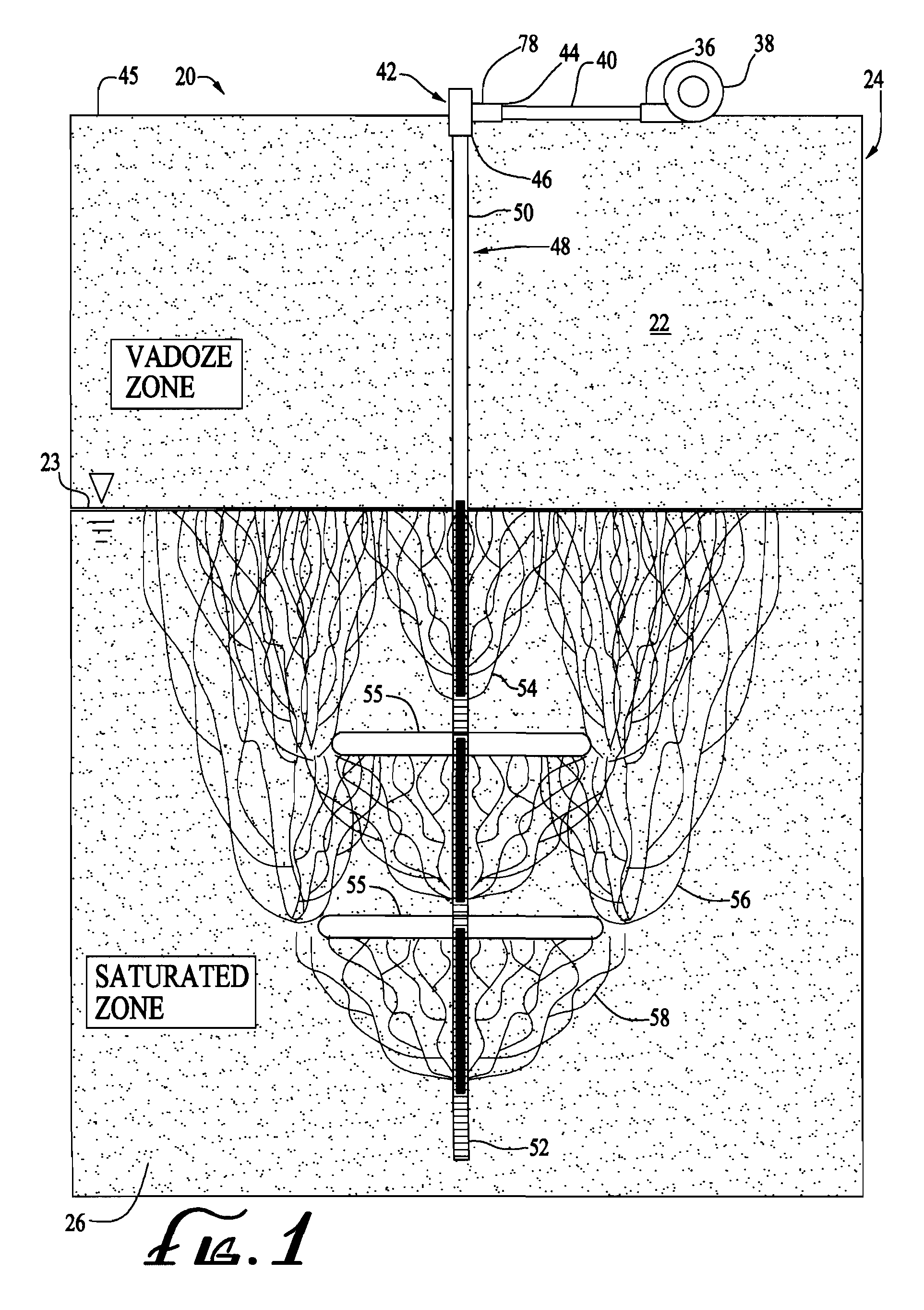 Multiple Point Adjustable Depth Air Sparging Well System