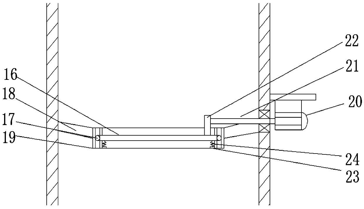 A feed processing device that is convenient for sieving and retrieving materials