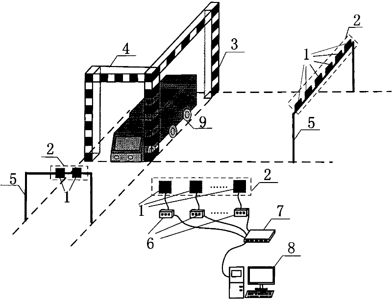 Image-identification-based system for detecting contour dimension of motor vehicle