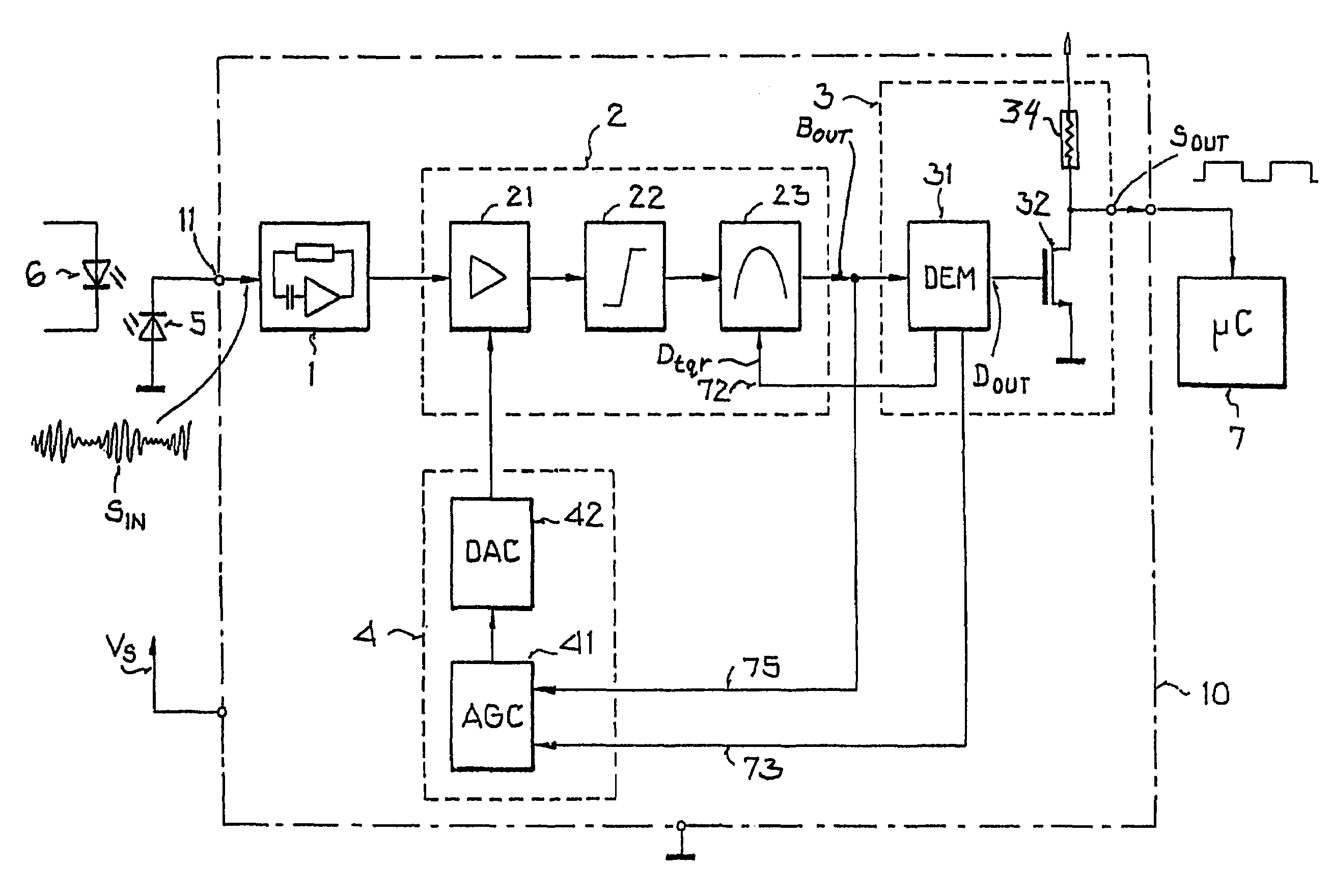 Method and arrangement for noise rejection in a receiver circuit