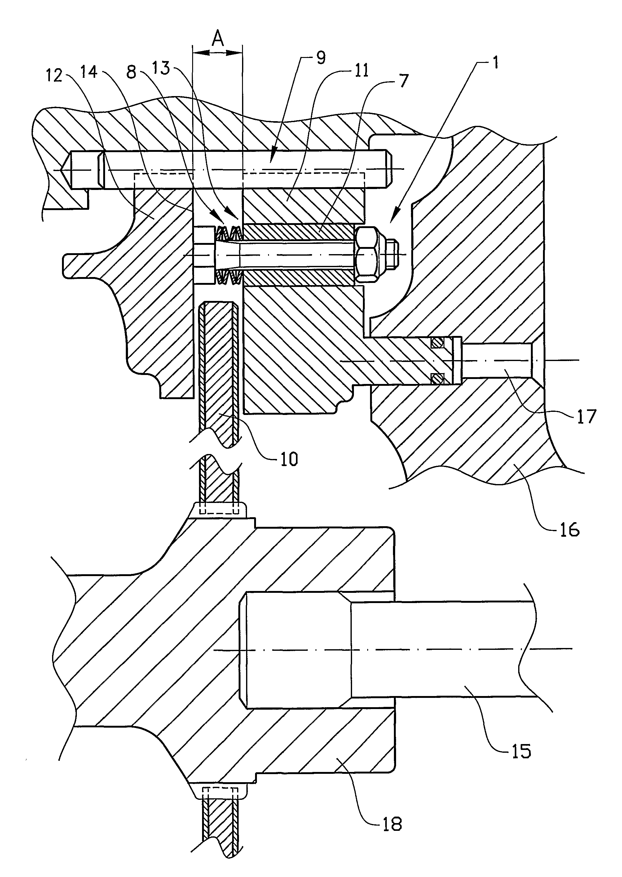 Arrangement for reducing a rotational speed of a rotating member