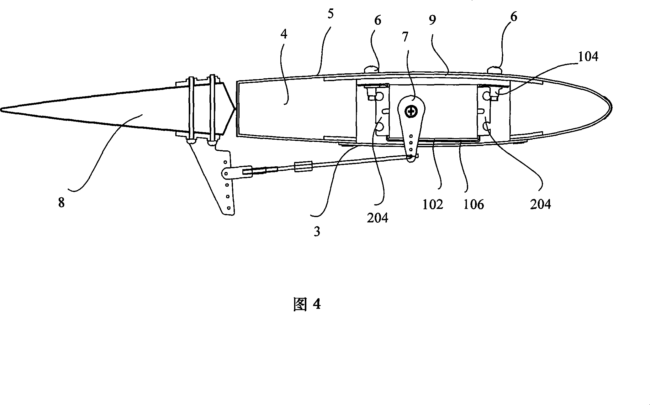 Steering engine mounting fastener and mounting mode applied for small-sized unmanned aerial vehicle