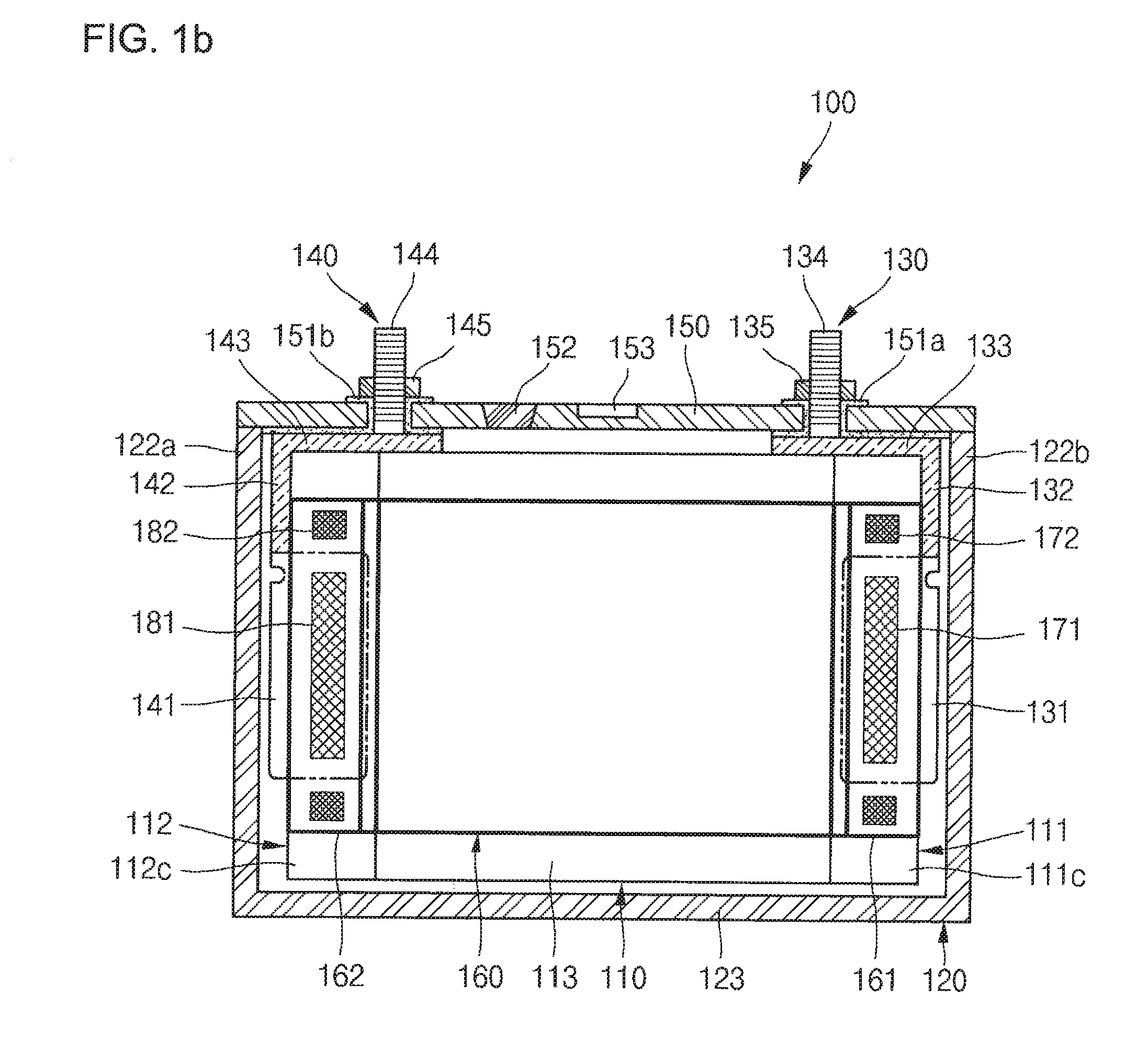 Rechargeable secondary battery having improved safety against puncture and collapse