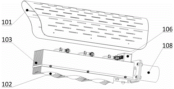 LED (light-emitting diode) street lamp using double-sided radiator structure