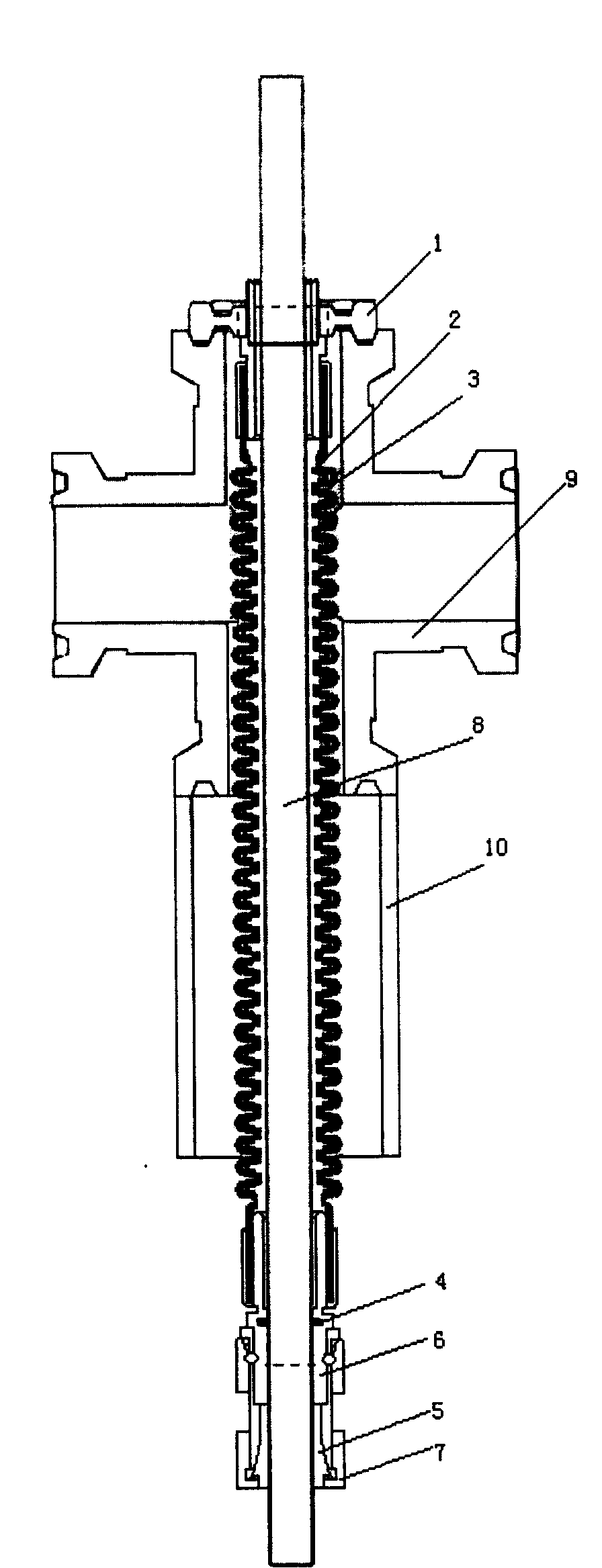 Non-smooth flexible rope corrugated pipe wellhead sealing device