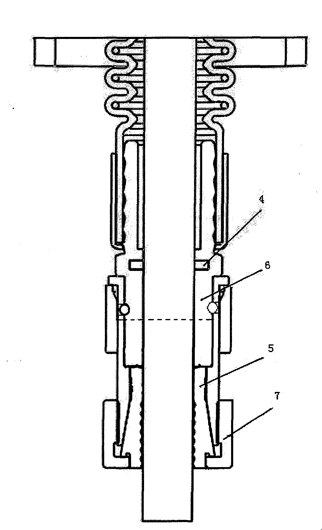 Non-smooth flexible rope corrugated pipe wellhead sealing device