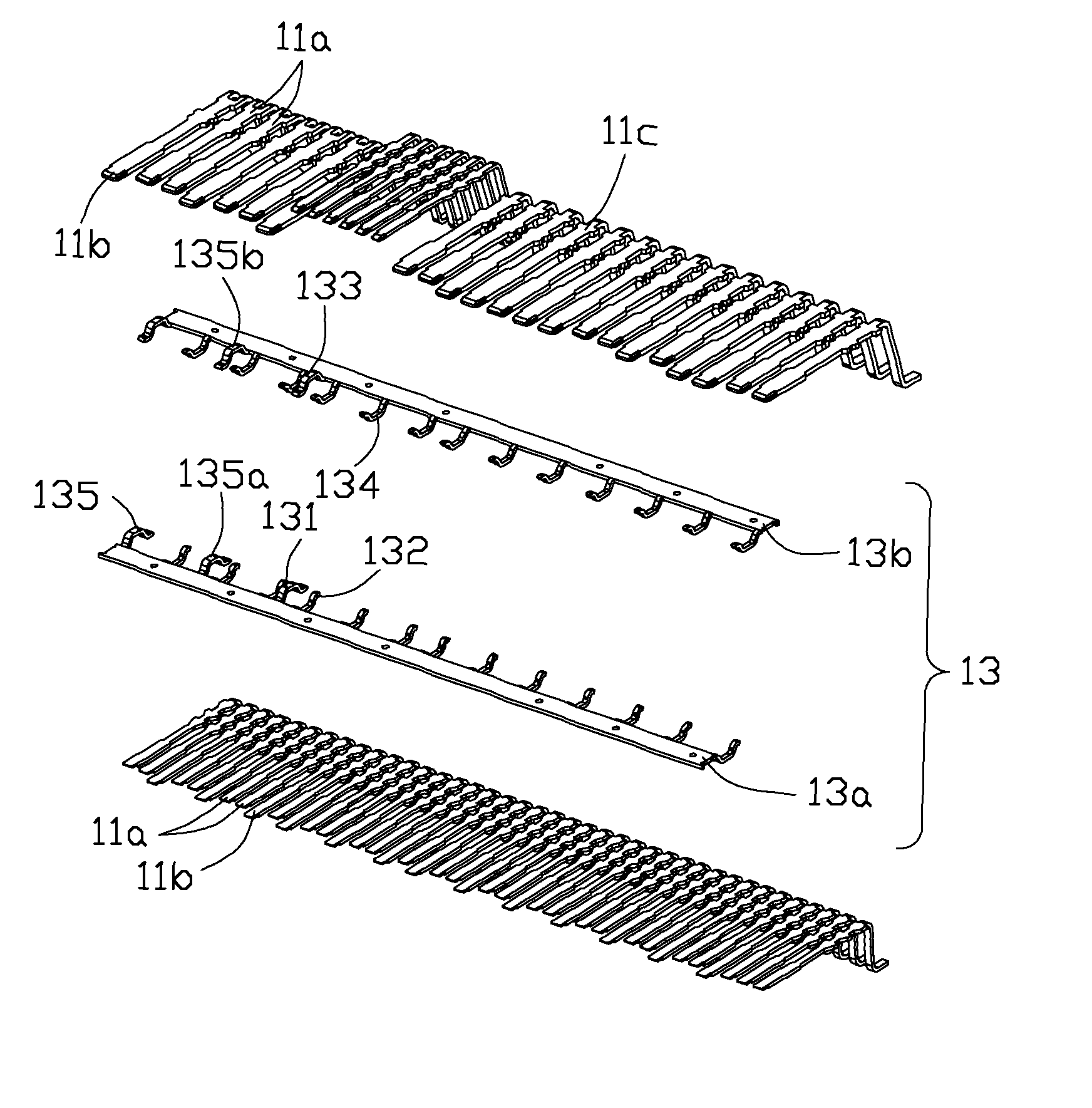 Electrical connector with two grounding bars