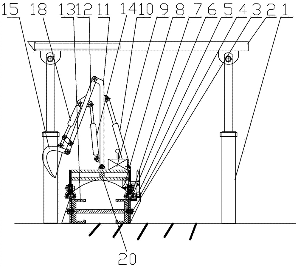 Coal mining face excavator and coal mining device using the excavator