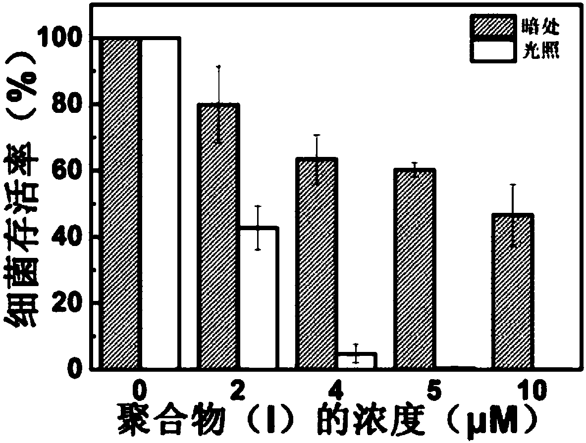 Photodynamic sterilization polymer as well as preparation method and application thereof