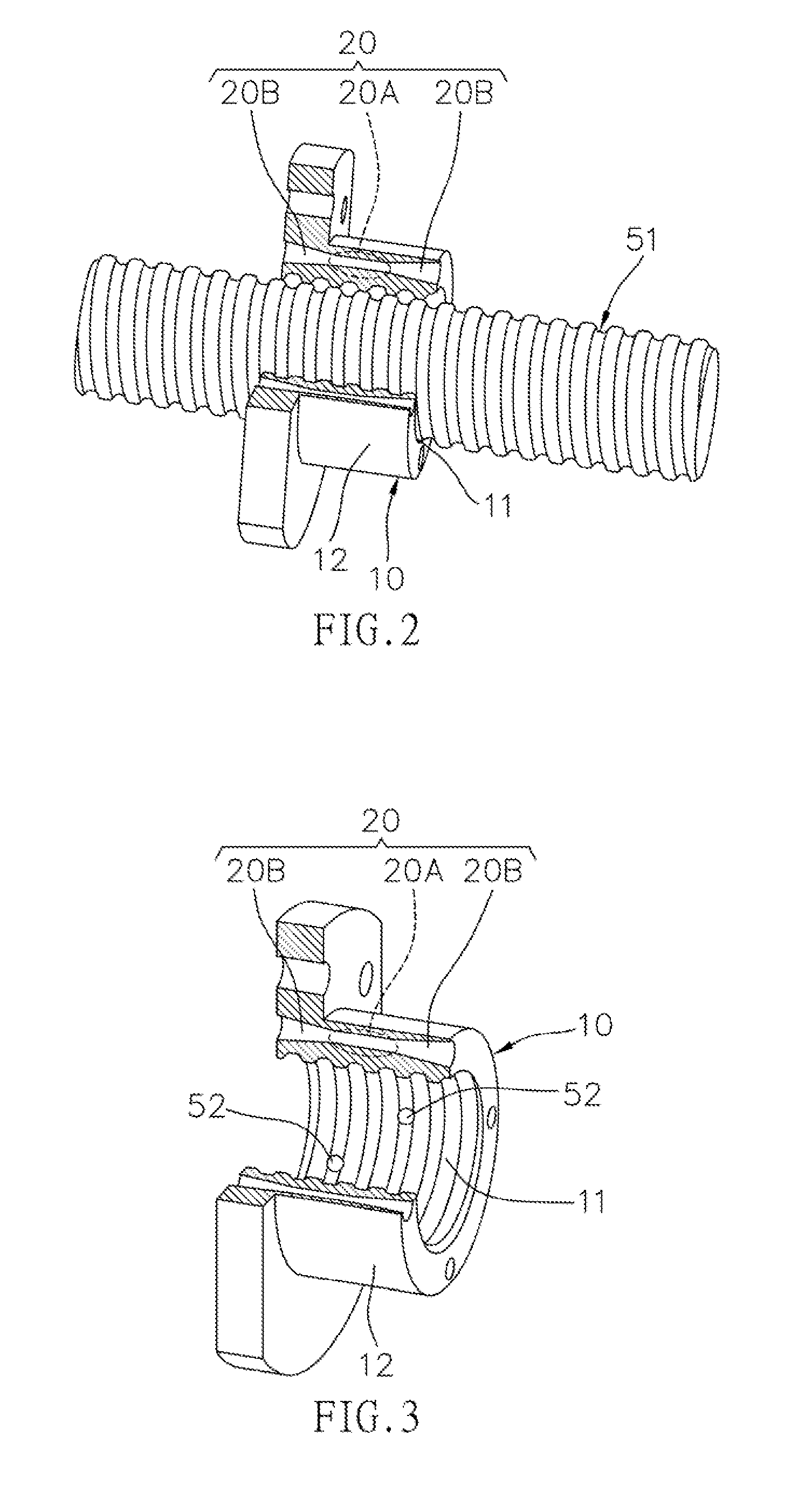 Nut for ball screw