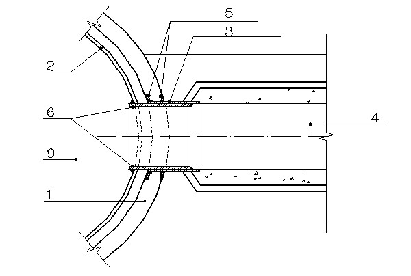 Trench and sewage tank anticorrosion connecting structure