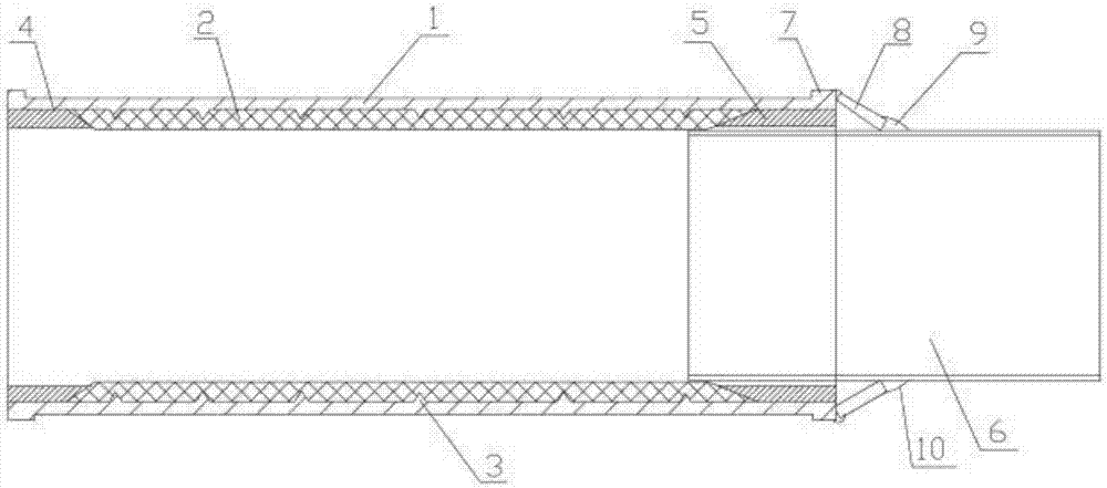 Welding line plastic steel pipe and preparation method thereof