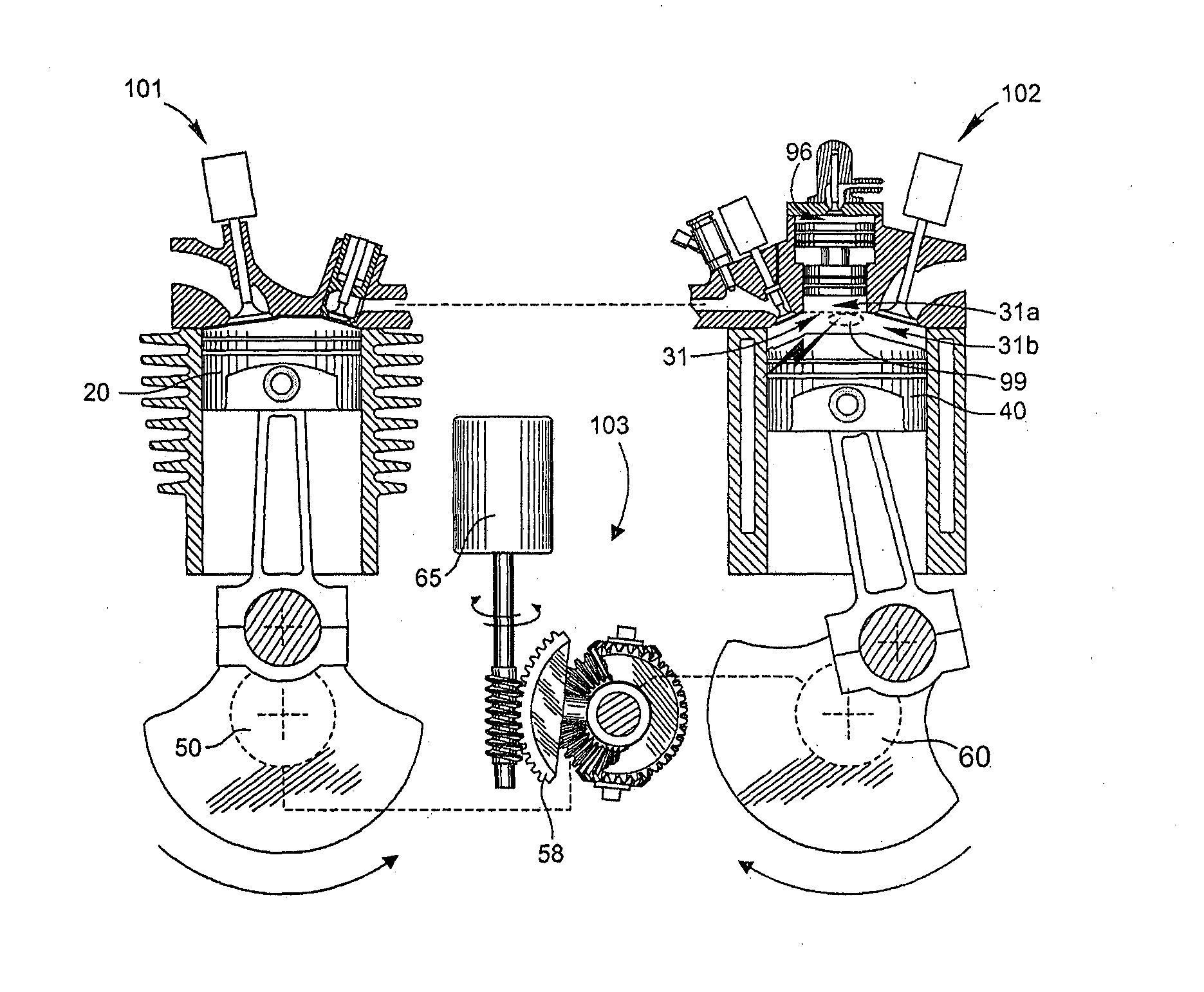 Split Cycle Phase Variable Reciprocating Piston Spark Ignition Engine