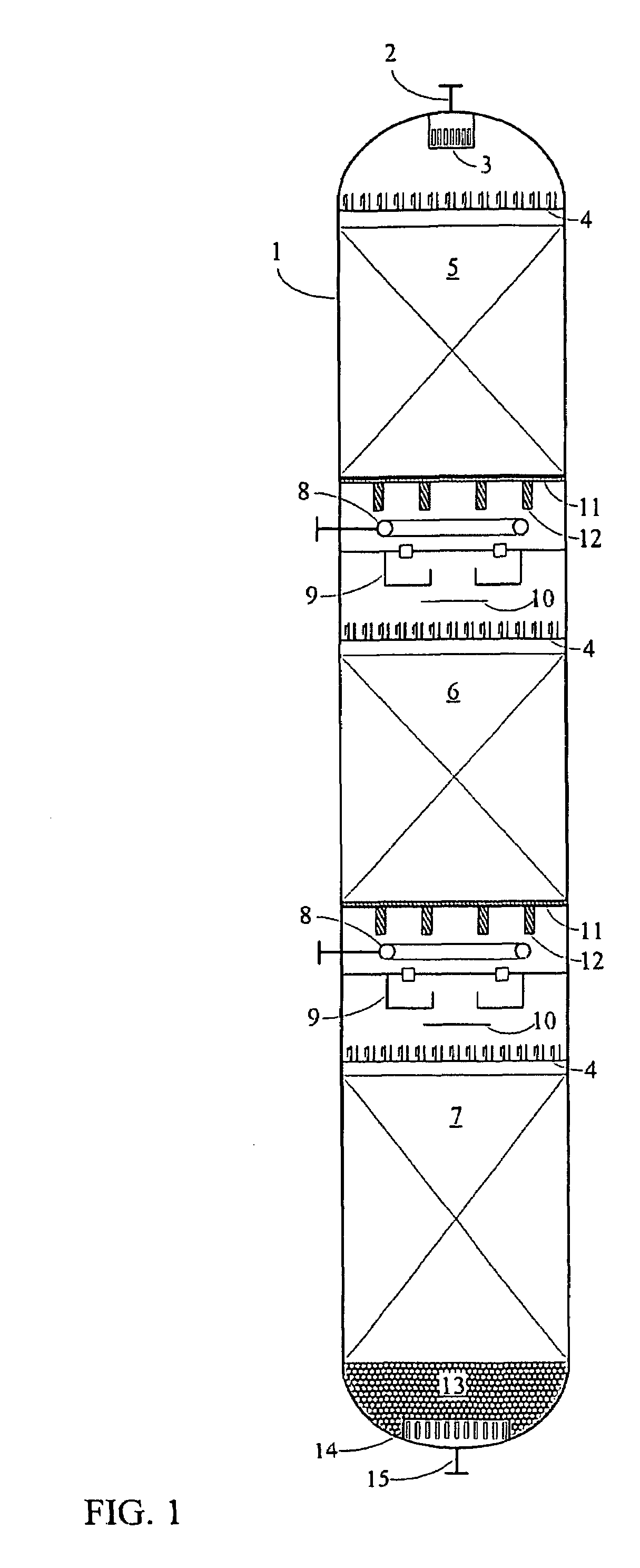 Distribution device for two-phase concurrent downflow vessels