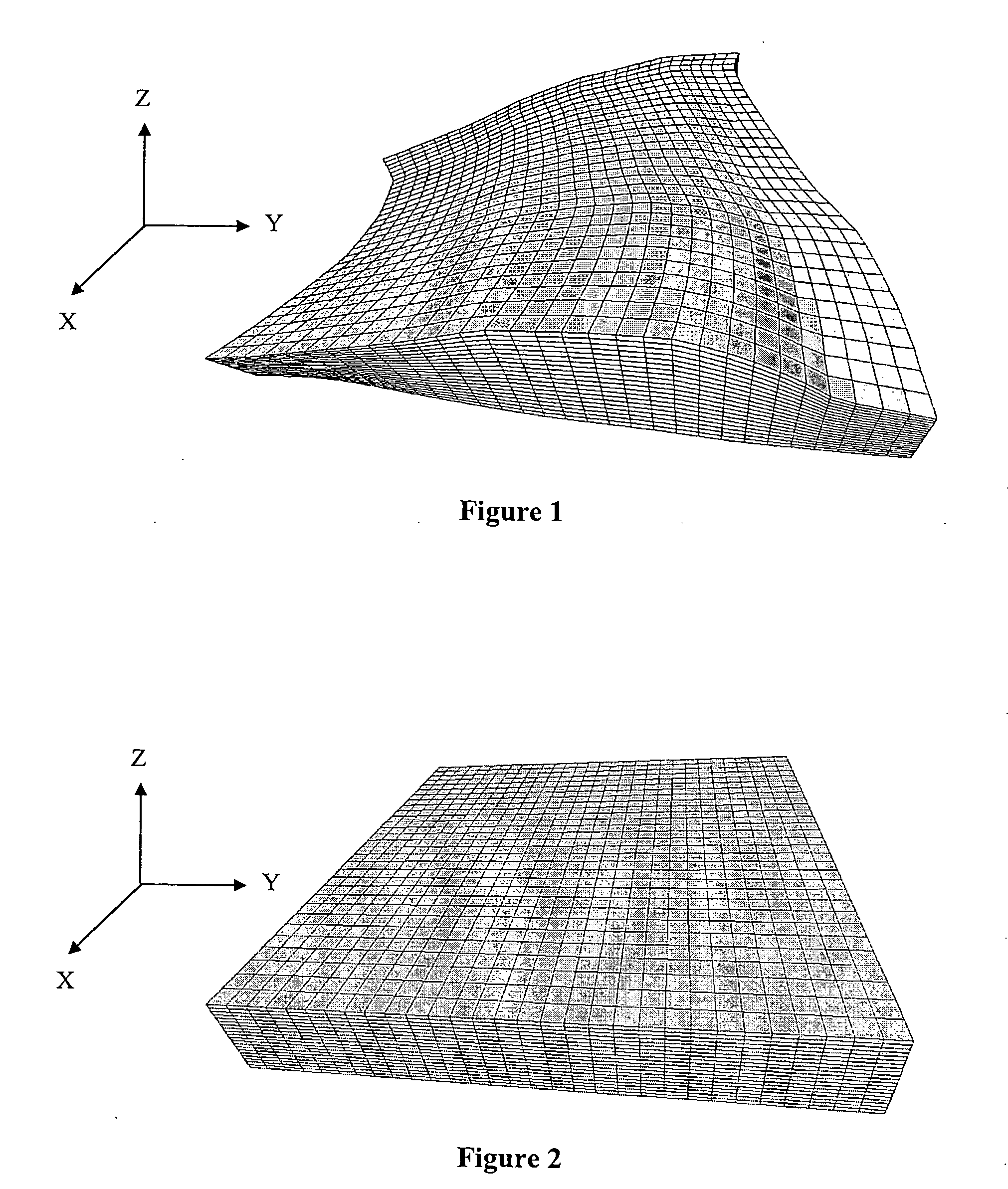 Method for simulating fluid flows within a medium discretized by a hybrid grid