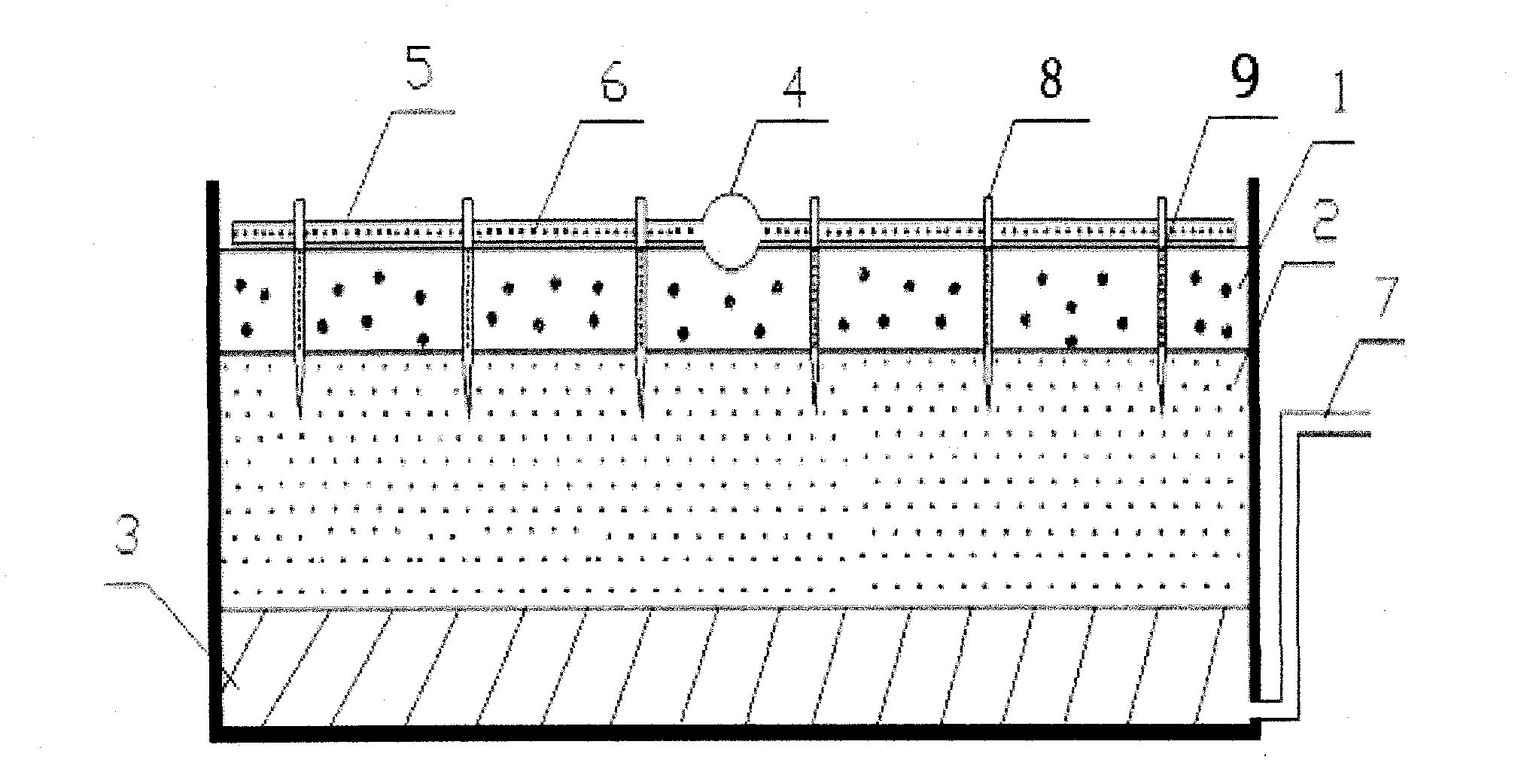 A land intensive treatment device for domestic sewage