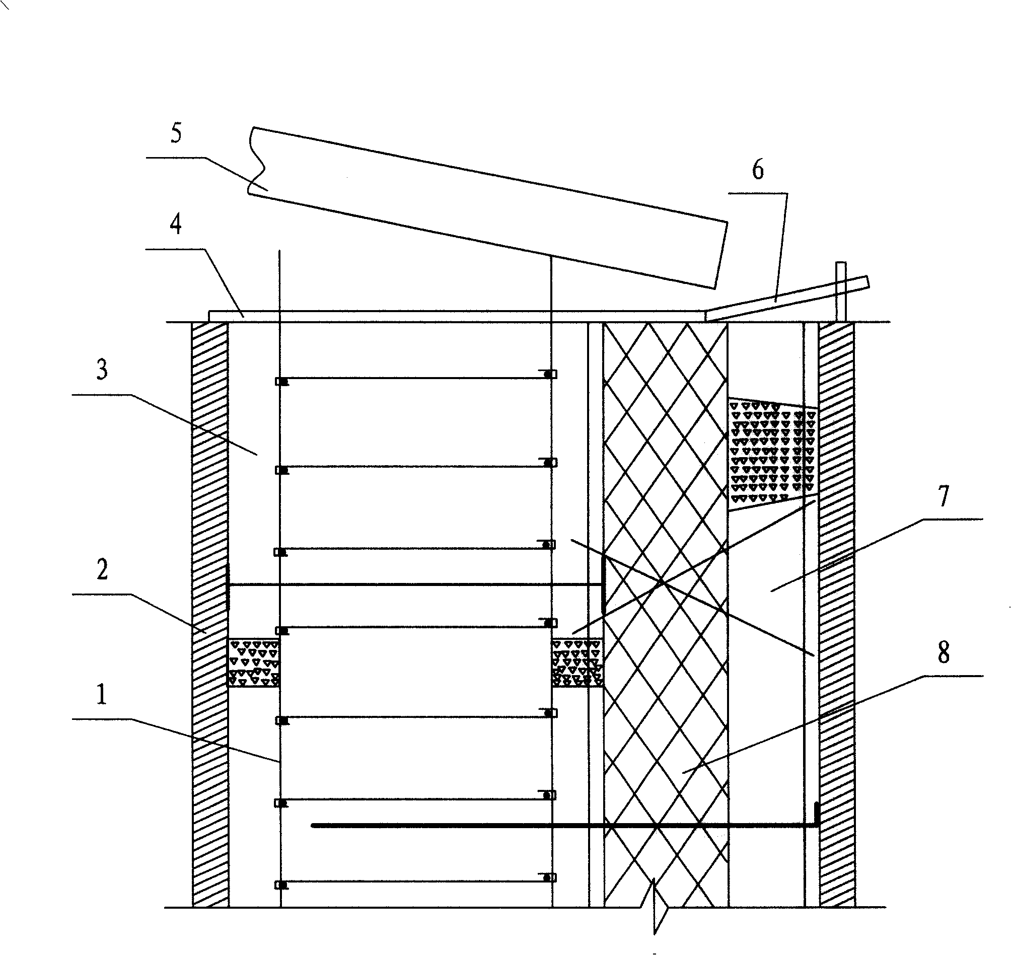 Particle diameter selecting pouring procedure of concrete aggregate for thermal insulation wall