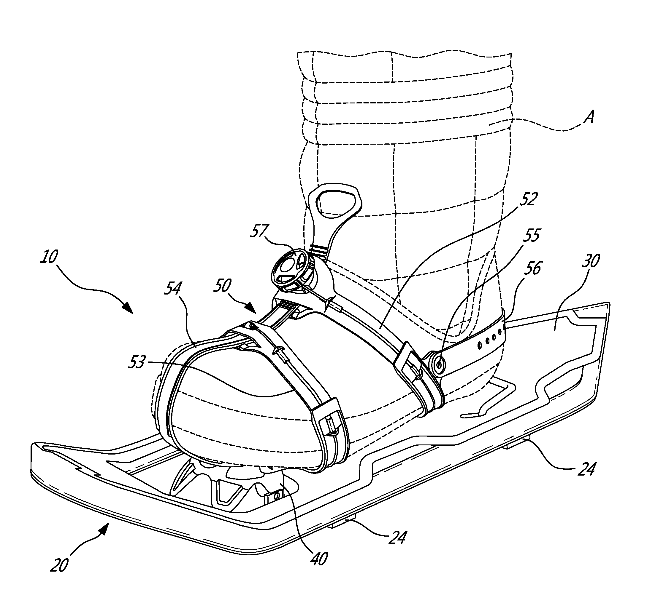 Harness and snowshoe frame