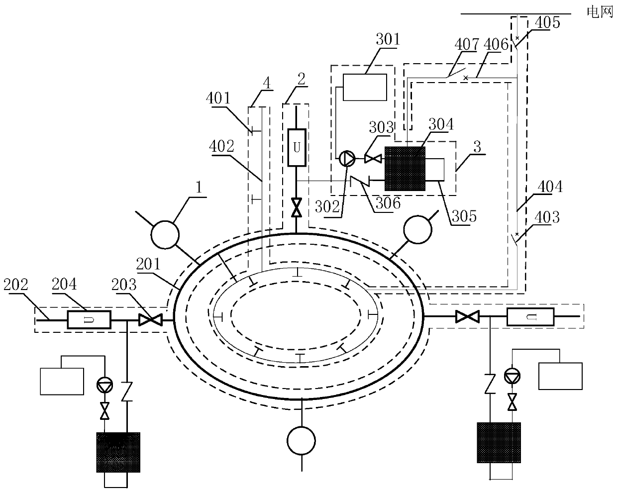 Long-distance district heating system based on thermoelectric synergy and thermoelectric synergy method