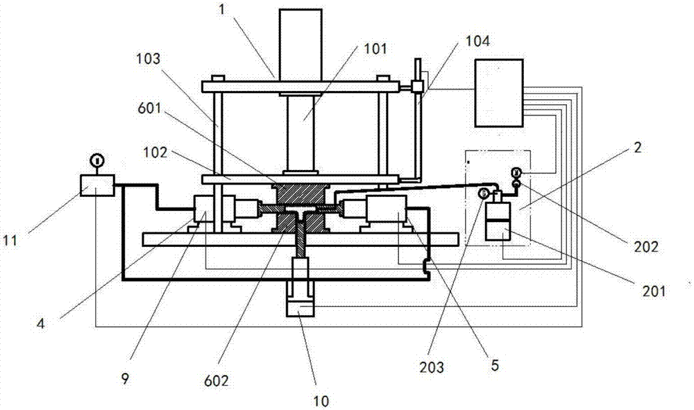 Bilaterally-symmetrical three-way pipe internal high pressure forming equipment