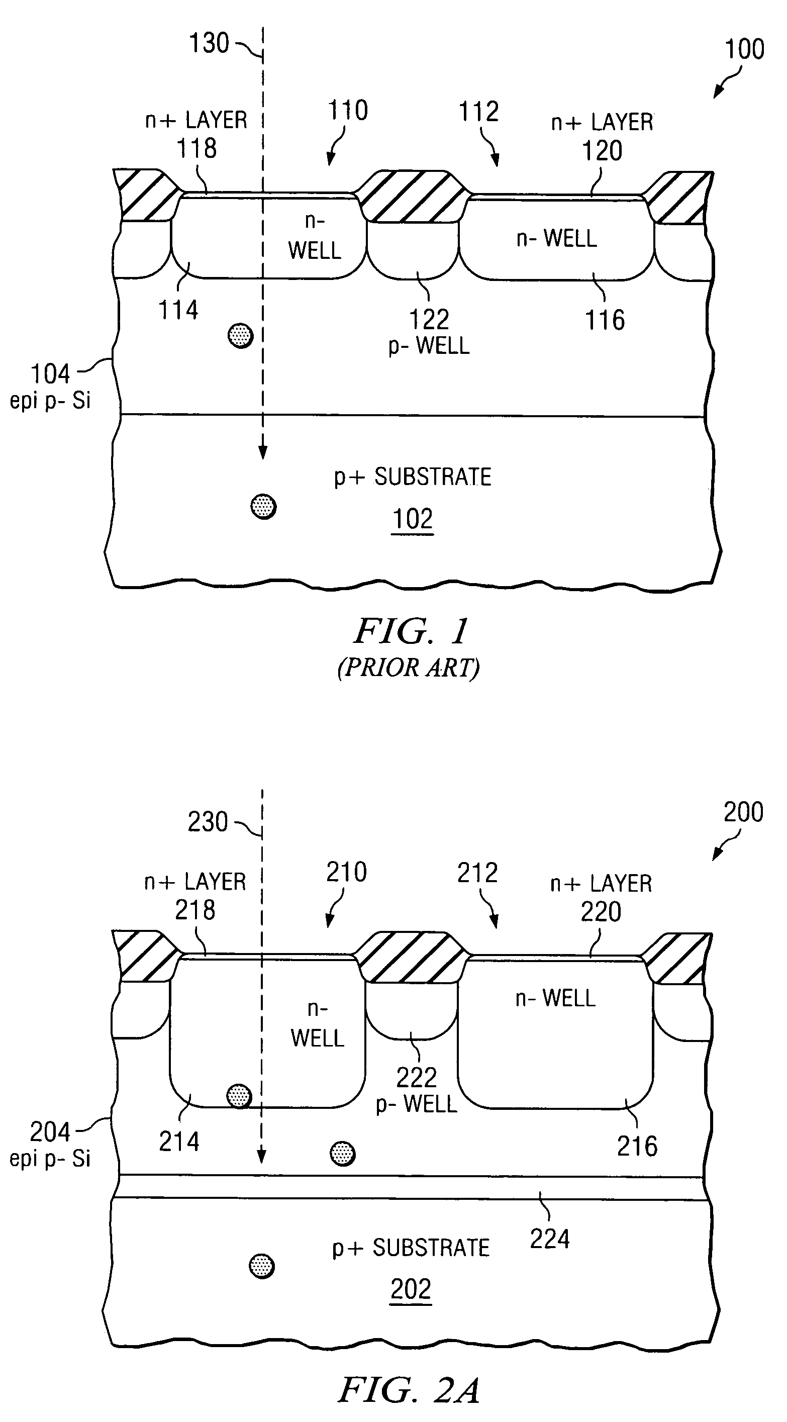 Reduced crosstalk CMOS image sensors