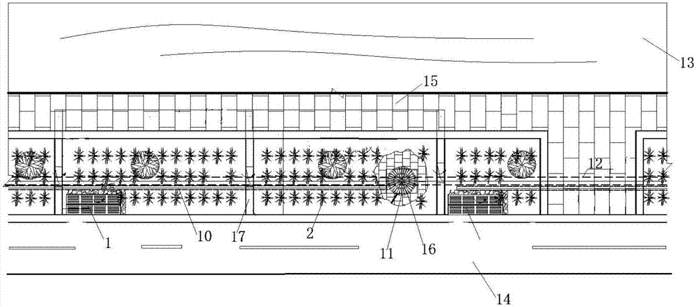 Biological retention device for controlling rainwater non-point pollution on two sides of river channel and design method of biological retention device