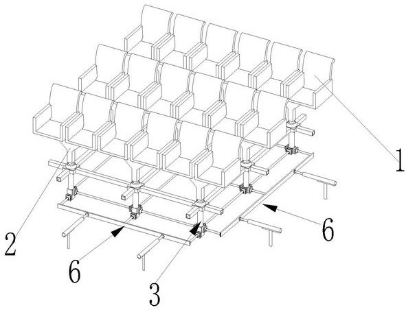 Seasickness-preventing seat capable of automatically and synchronously adjusting multiple rows of seats in real time