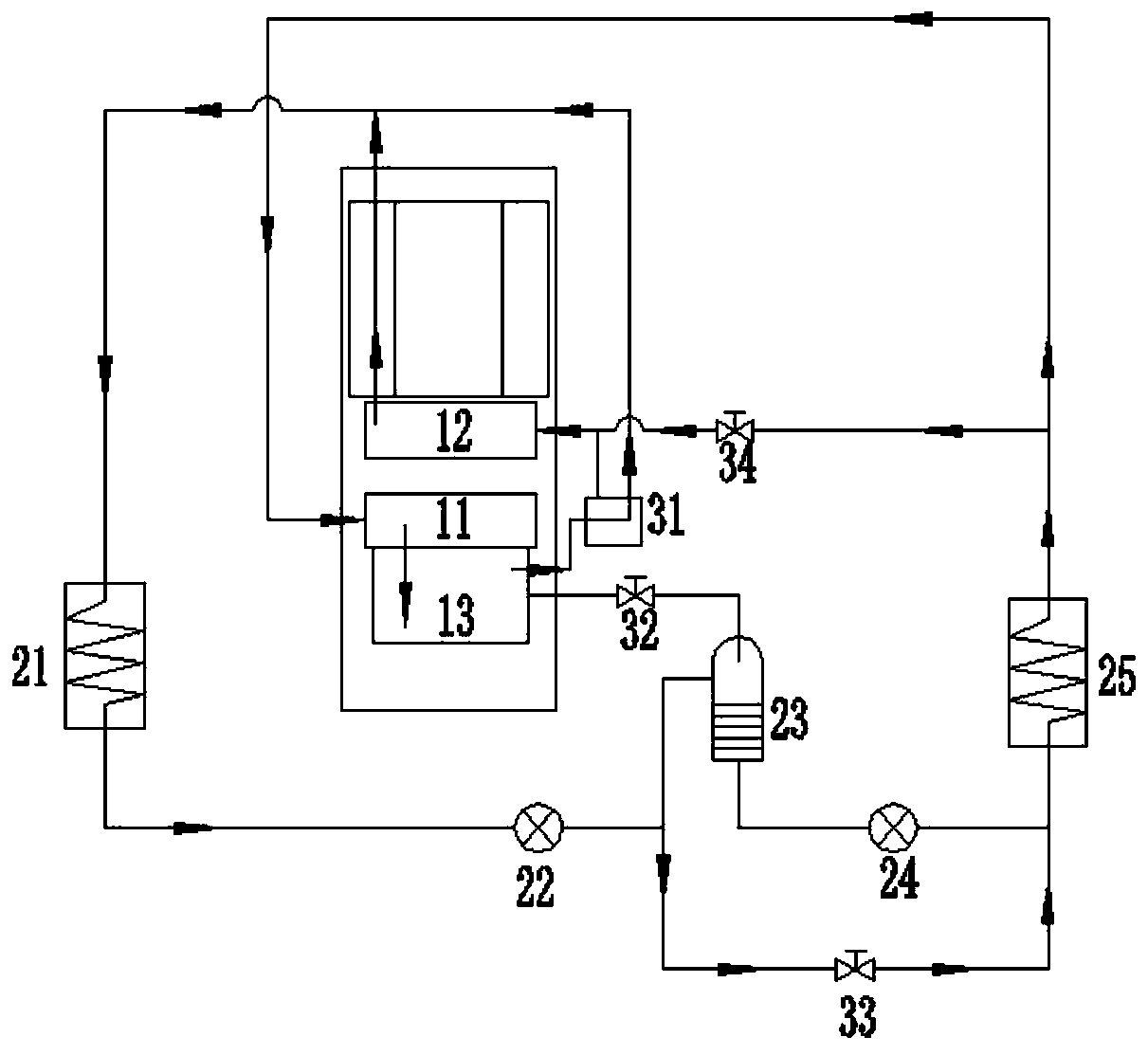 Double-stage air replenishing compressor, freezing and cold storage refrigerating system and control method