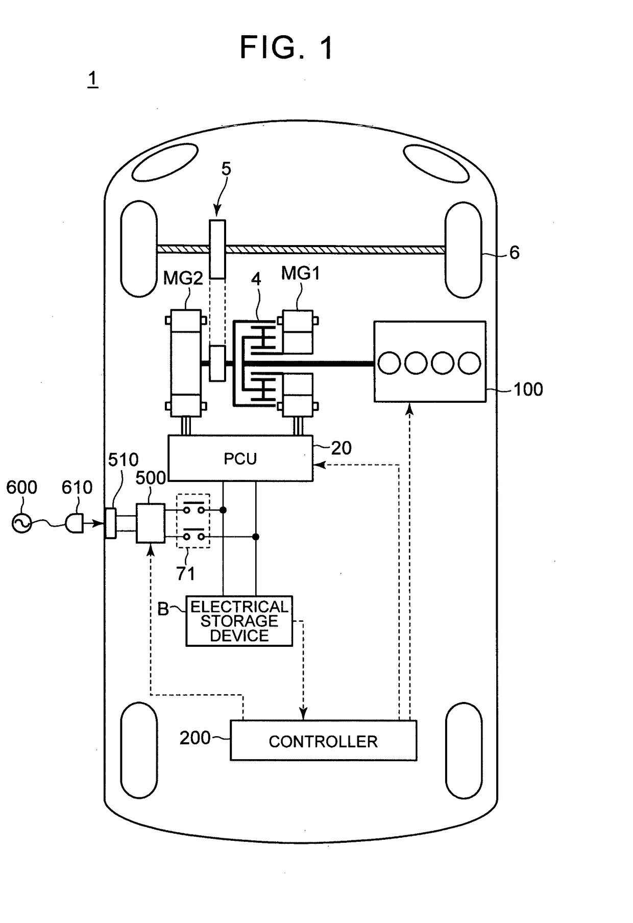 Hybrid vehicle, controller for hybrid vehicle, and control method for hybrid vehicle with a change of the switching conditions from a depleting mode to a sustaining mode