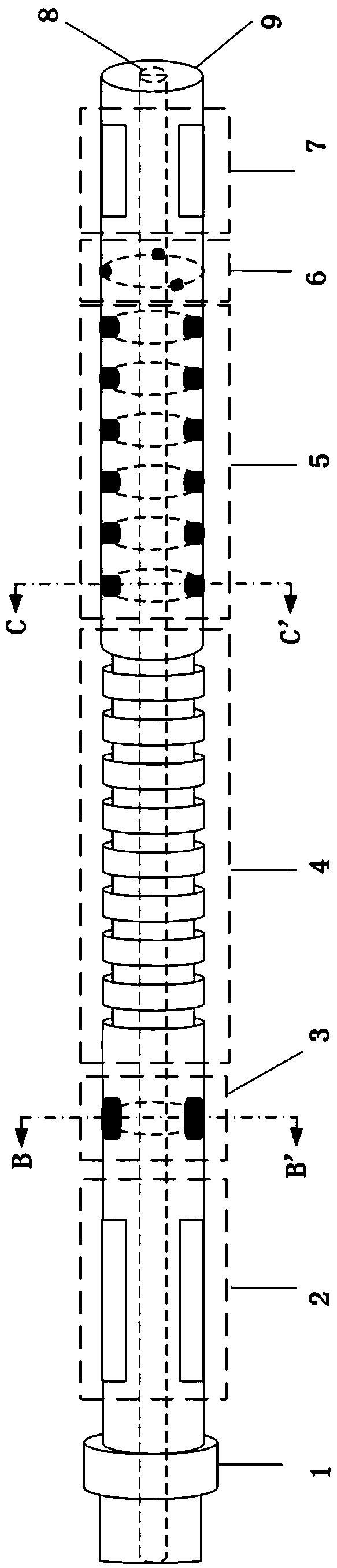 Azimuth acoustic logging device and measurement method while drilling