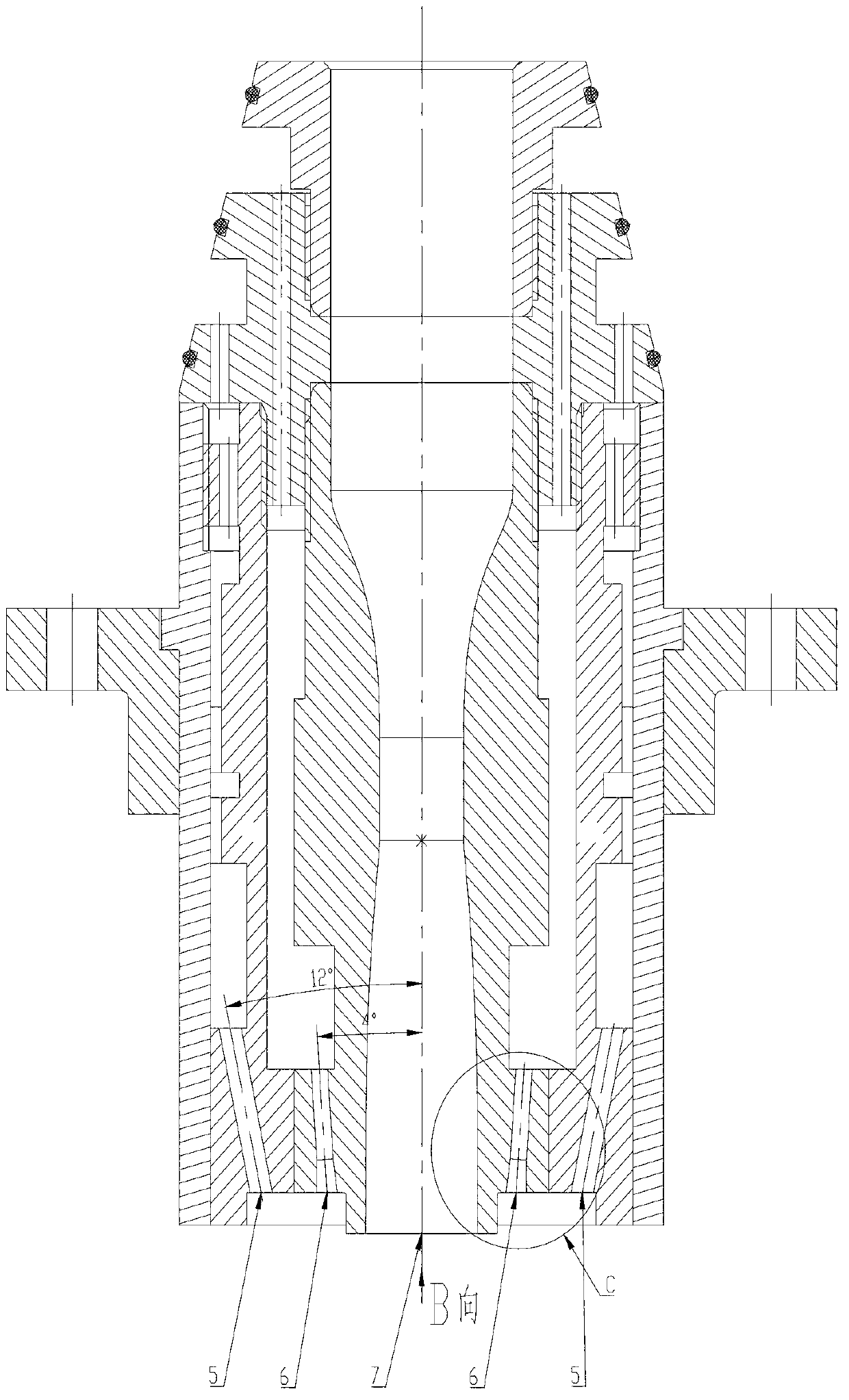 Cutting torch for cutting ultrahigh-thickness 2000-3500 mm low-carbon and low-alloy steel ingot