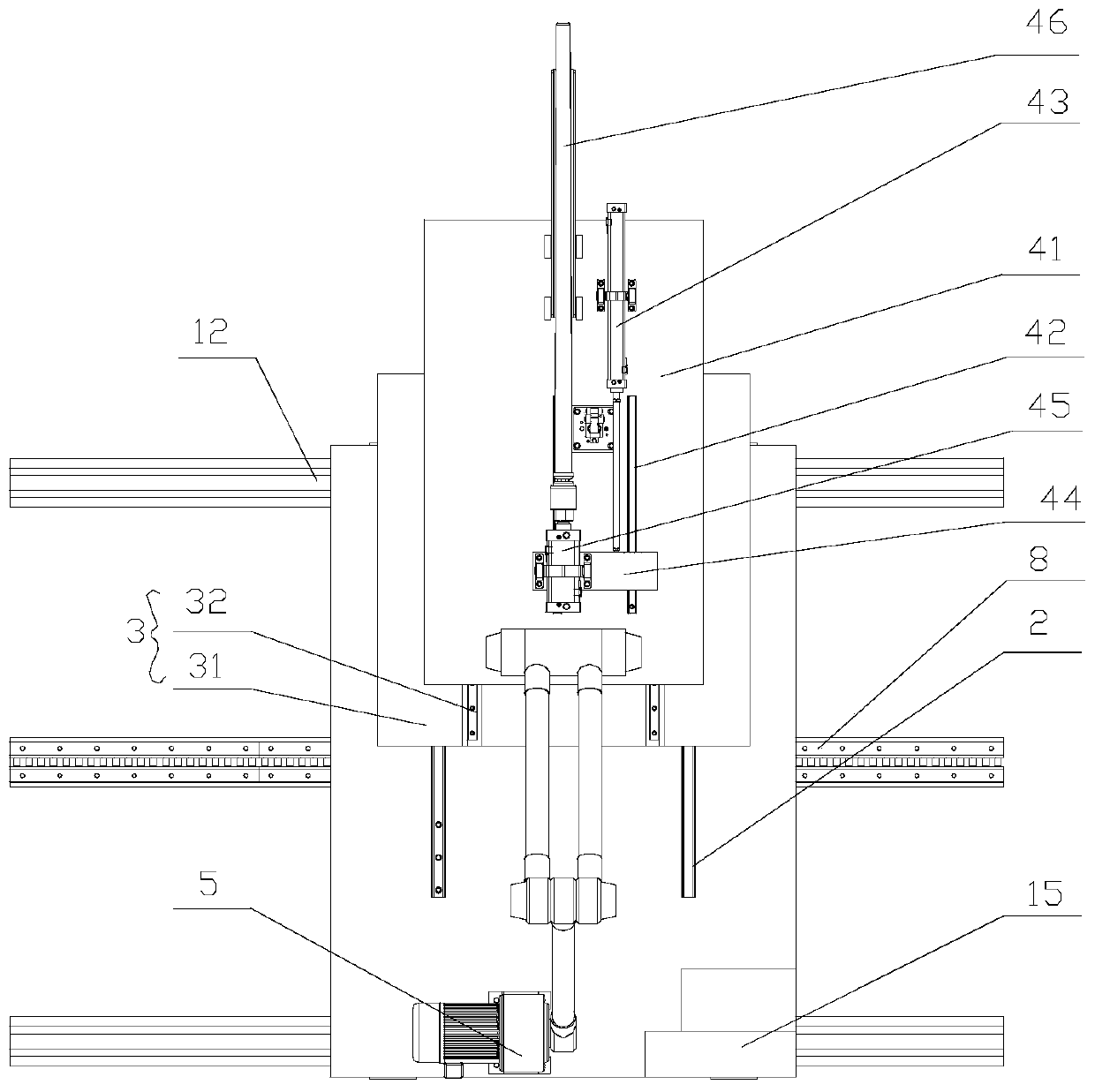 Getting-through device of smelting furnace ventilation opening and getting-through method