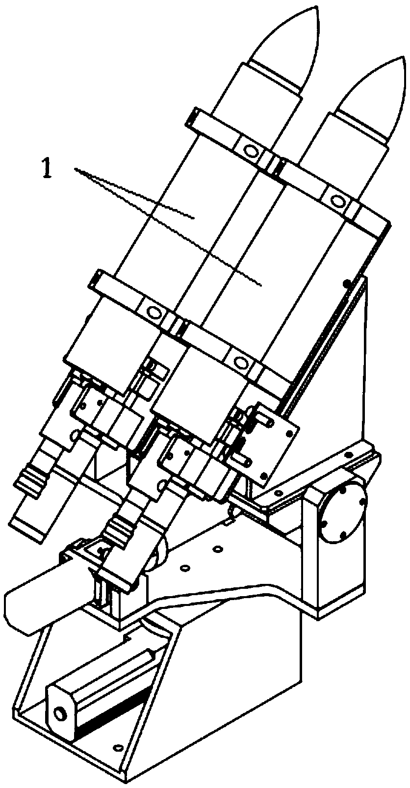 A projecting device for the recovery stage of an unmanned vessel