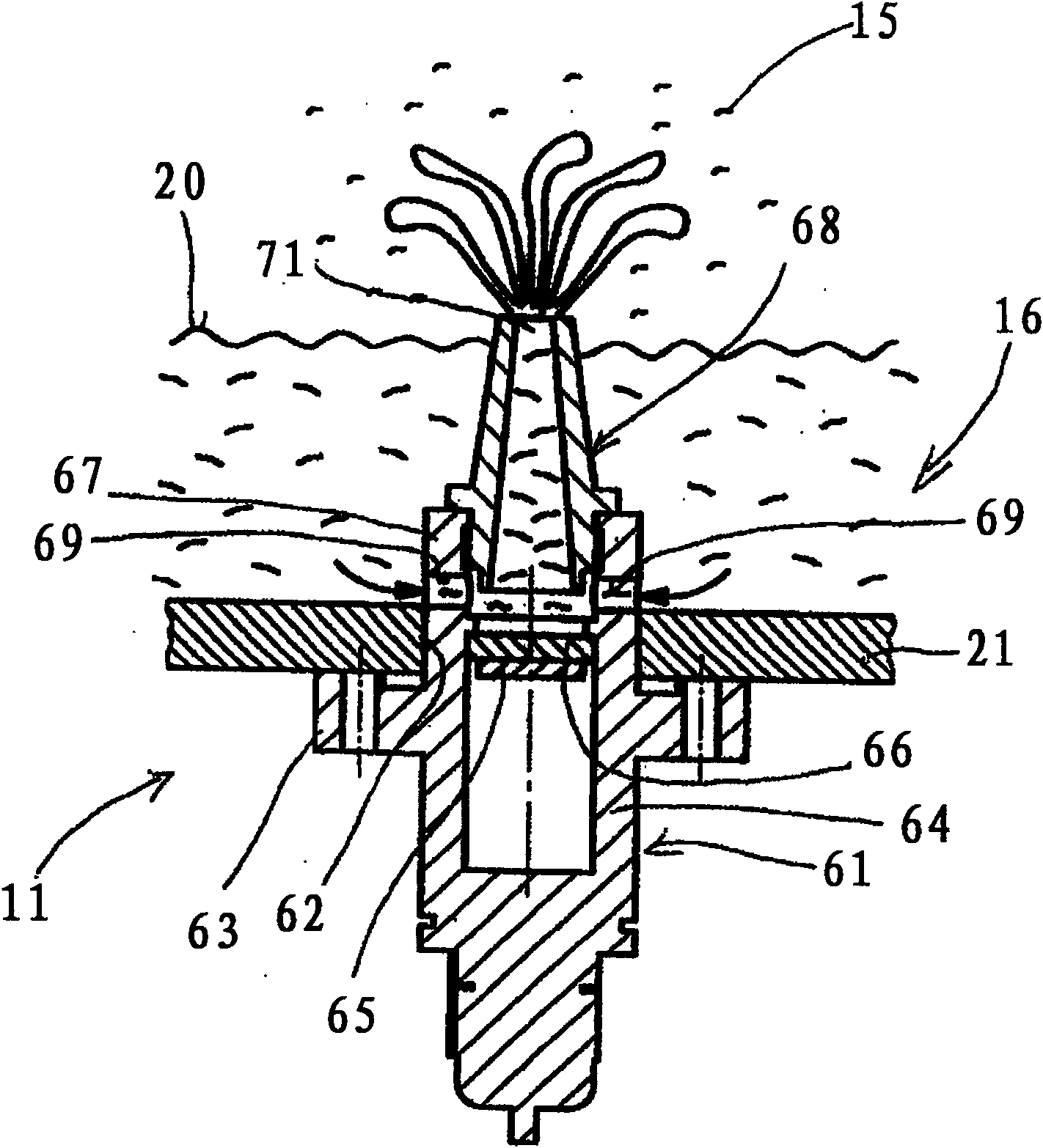 Device and method for application of an even thin fluid layer to substrates