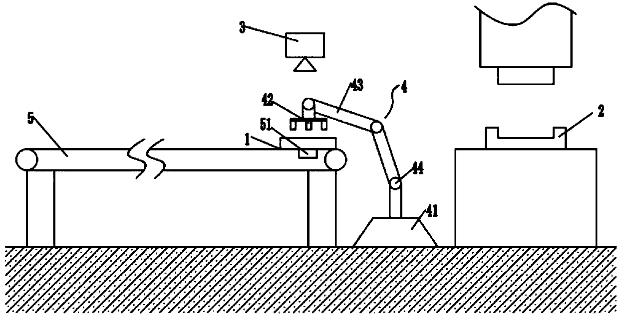 Stamping part feeding robot and method based on visual identity