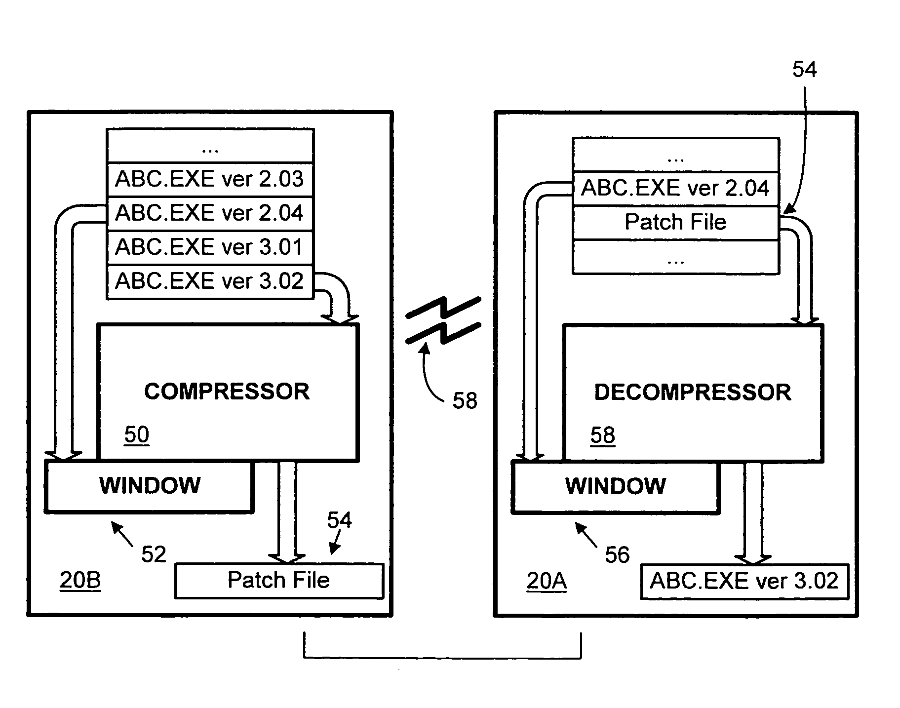 Method and system for updating software with smaller patch files