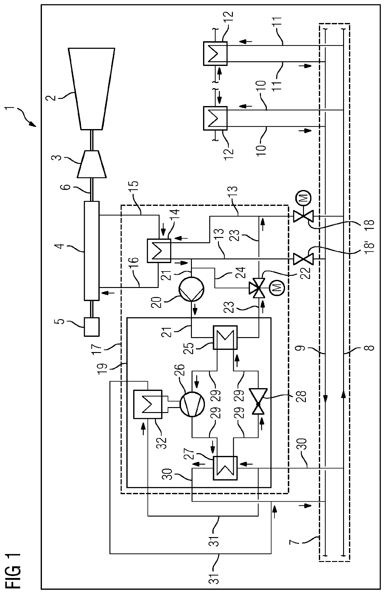 Power plant having a cooling system, method for operating such a power plant, method for modifying a power plant