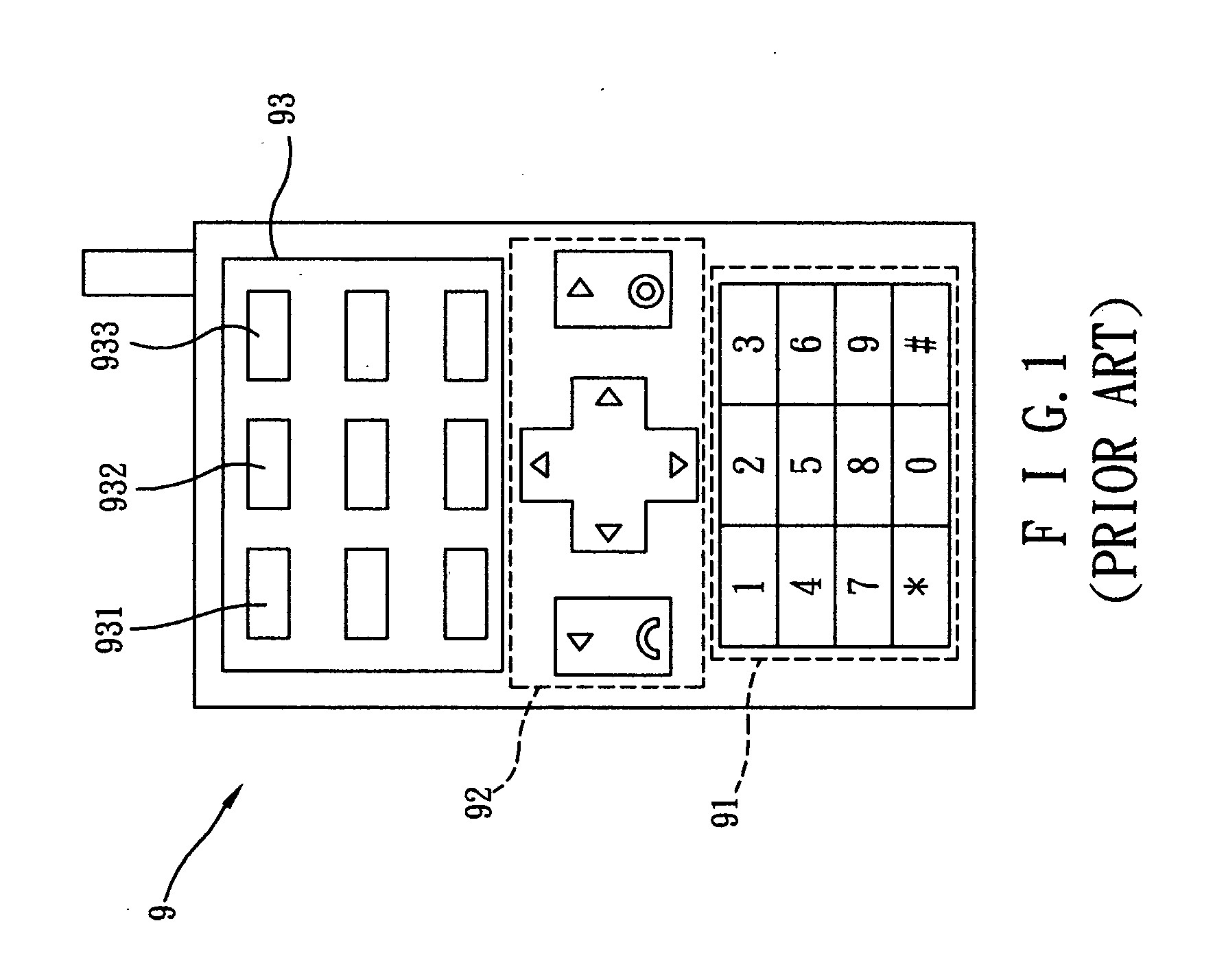 Input method using standard numeric keypad